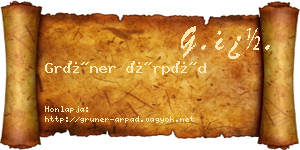 Grüner Árpád névjegykártya
